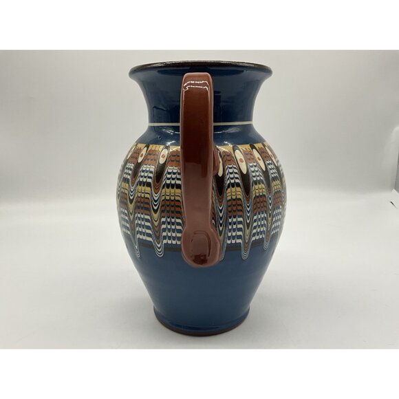 Bulgarian Troyan Pottery Pitcher or Jug w/Peacock Eye Pattern Red Ware Drinkware - Picture 11 of 16